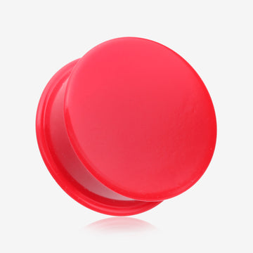 A Pair Of Soft Silicone Double Flared Plug-Red